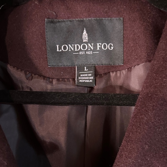 London Fog Rich Purple Pea Coat - Picture 2 of 6